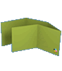 Faltblatt, gefalzt auf Quadrat 10,5 cm x 10,5 cm, 10-seiter (Sonderwickelfalz)